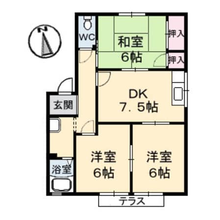 グリーンハイム　A棟・の物件間取画像